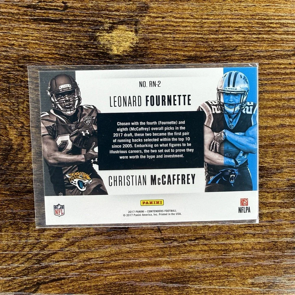 2017 Contenders McCaffrey Fournette Round Numbers Gold RN-2 77/99